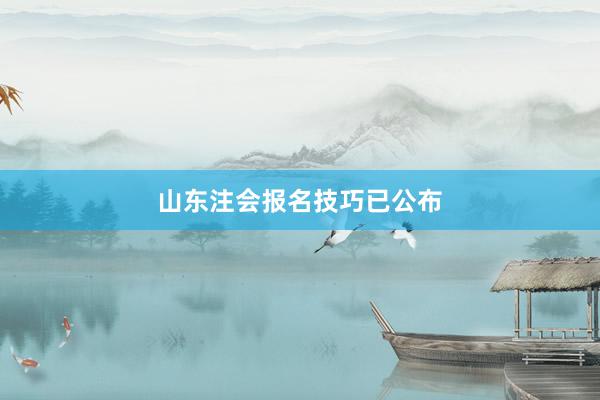 山东注会报名技巧已公布