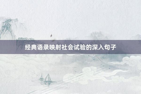 经典语录映射社会试验的深入句子